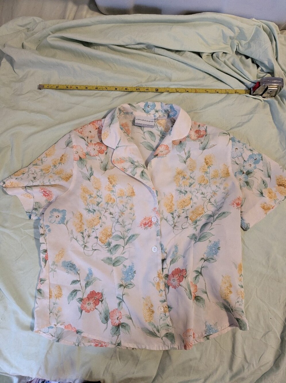 Alfred Dunner Pastel Floral Blouse in Pale Pink, Blue, Green